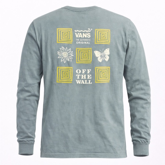 Vans Off the Wall Men’s Blue Long Sleeve Graphic Print T-Shirt Size X-Large​​​​ - Picture 2 of 9